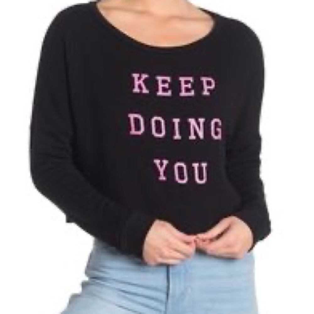 PST Keep Doing You Crop Top sweater